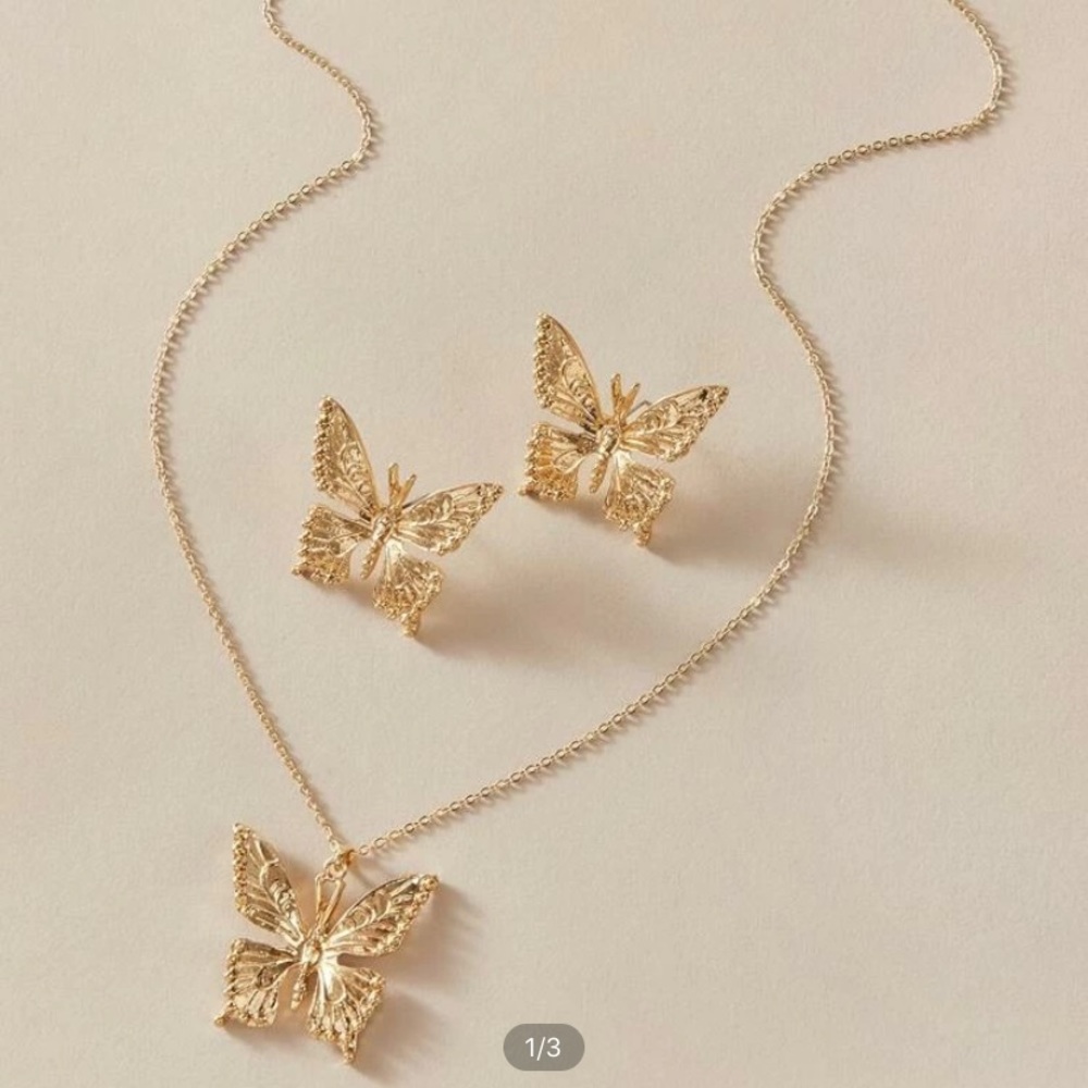 3 piece necklace & earrings set from SHEIN